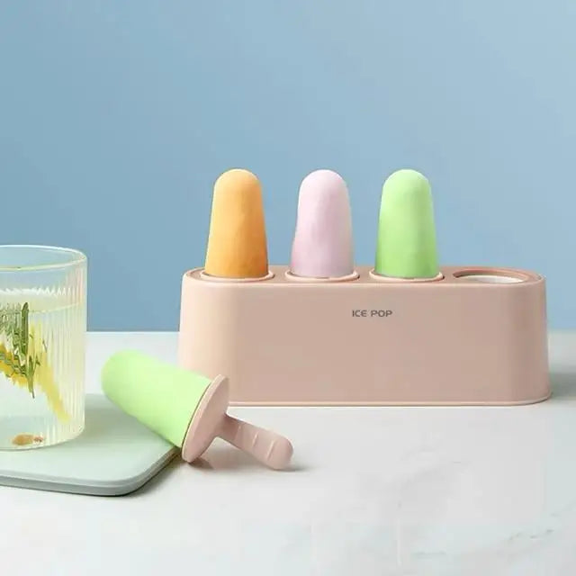 Home Ice Cream Mold Popsicle Tool Silicone 4-hole Popsicle Box Children Dessert Ice Cream Maker Kitchen Tools Diy Ice Cream - ALLURELATION - 501, best selling ice cream scooper, chef choice ice cream maker, Children Dessert, cooking tool, Diy Ice Cream, hot sale Ice Cream Maker, Ice Cream Maker, Ice Cream Mold, ilicone 4-hole Popsicle, Kitchen Accessories, Kitchen Tools, Kitchenware, Popsicle Diy Tool, unique design ice cube maker - Stevvex.com