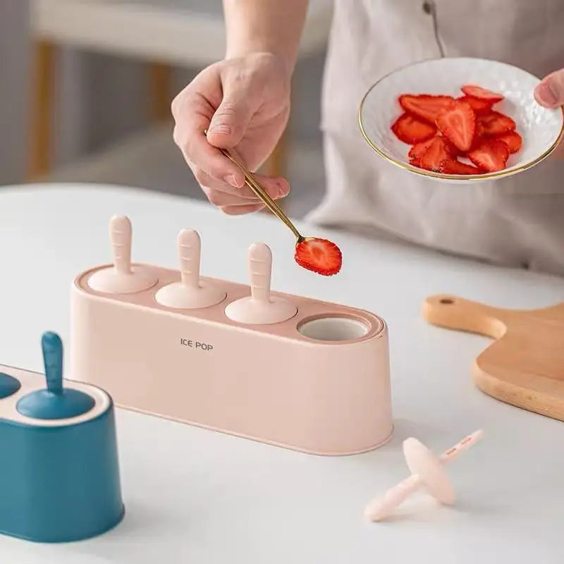 Home Ice Cream Mold Popsicle Tool Silicone 4-hole Popsicle Box Children Dessert Ice Cream Maker Kitchen Tools Diy Ice Cream - ALLURELATION - 501, best selling ice cream scooper, chef choice ice cream maker, Children Dessert, cooking tool, Diy Ice Cream, hot sale Ice Cream Maker, Ice Cream Maker, Ice Cream Mold, ilicone 4-hole Popsicle, Kitchen Accessories, Kitchen Tools, Kitchenware, Popsicle Diy Tool, unique design ice cube maker - Stevvex.com