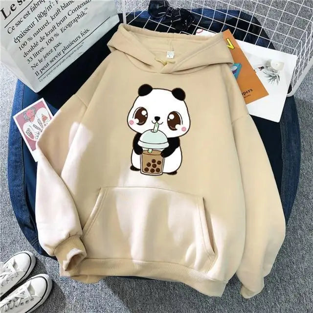 Hoody Little Drinking Milk Tea Print Hoodie Streetwear Cute Winter Clothes Women's Oversized Loose Sweatshirts Women 2021 - Treko - Casual Tracksuit, Cool Fashion, Cool Hoodies, Female Fashion, Hoodies, Jacket Hoodies, Loose Hoodies, Luxury Hoodies, Modern Hoodies, New Hoodies, Stylish Hoodies, Woman Fashion Hoodies, Women fashion, Women Hoodies- Stevvex.com