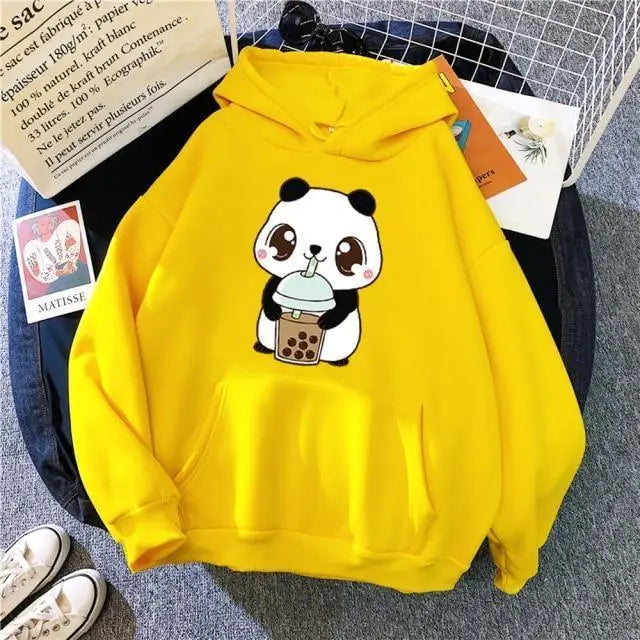 Hoody Little Drinking Milk Tea Print Hoodie Streetwear Cute Winter Clothes Women's Oversized Loose Sweatshirts Women 2021 - Treko - Casual Tracksuit, Cool Fashion, Cool Hoodies, Female Fashion, Hoodies, Jacket Hoodies, Loose Hoodies, Luxury Hoodies, Modern Hoodies, New Hoodies, Stylish Hoodies, Woman Fashion Hoodies, Women fashion, Women Hoodies- Stevvex.com