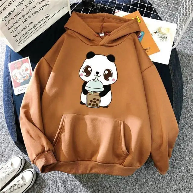 Hoody Little Drinking Milk Tea Print Hoodie Streetwear Cute Winter Clothes Women's Oversized Loose Sweatshirts Women 2021 - Treko - Casual Tracksuit, Cool Fashion, Cool Hoodies, Female Fashion, Hoodies, Jacket Hoodies, Loose Hoodies, Luxury Hoodies, Modern Hoodies, New Hoodies, Stylish Hoodies, Woman Fashion Hoodies, Women fashion, Women Hoodies- Stevvex.com