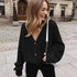 Hot Look Stylish Women’s Knitted Cardigans Sweater Fashionable Autumn Long Sleeve Loose Coat Casual Button Thick V