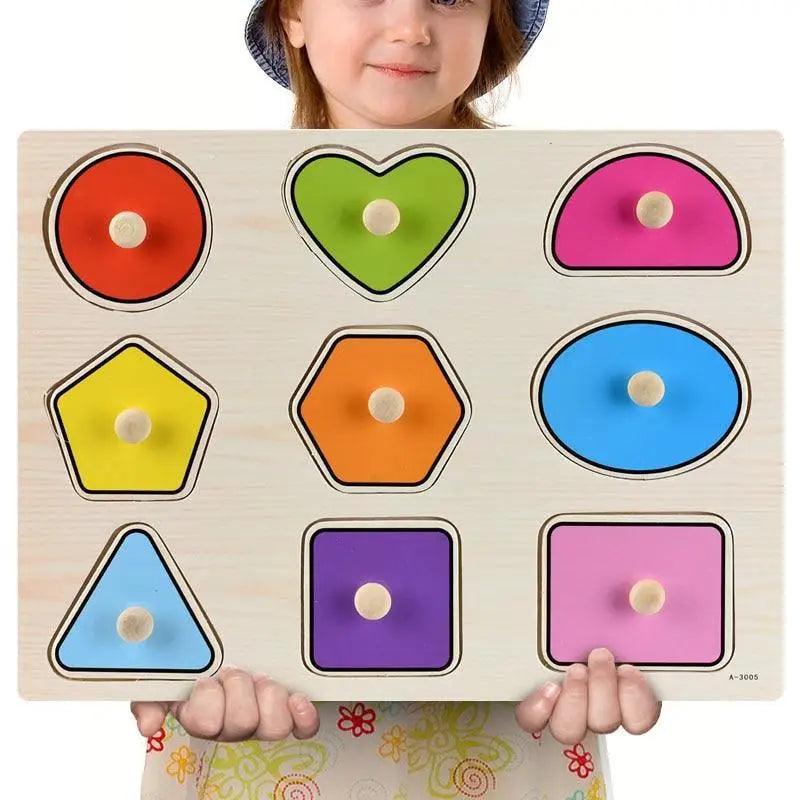 Kids 3D Puzzle Wooden Toys Colorful Geometry Shape Cognition Wood Puzzle Children Early Learning Educational Montessori Toys - STEVVEX Baby - baby, birthday gifts, brain teaser, Christmas Gift, educational bricks, educational toys, educational toys for children, educational toys for kids, Geometric Puzzles, kids, kids gifts, Montessori Toys, wooden Brick - Stevvex.com