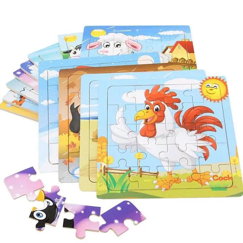 Kids Puzzle Toy Animals and Vehicle Wooden Puzzles Jigsaw Baby Educational Learning Toys for Children Gift - STEVVEX Baby - baby, birthday gifts, brain teasers, christmas gifts, Educational Learning Toy, educational toys, educational toys for kids, learning toys, learning toys for kids, puzzle, toys - Stevvex.com