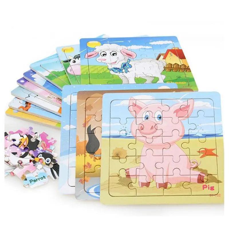 Kids Puzzle Toy Animals and Vehicle Wooden Puzzles Jigsaw Baby Educational Learning Toys for Children Gift - STEVVEX Baby - baby, birthday gifts, brain teasers, christmas gifts, Educational Learning Toy, educational toys, educational toys for kids, learning toys, learning toys for kids, puzzle, toys - Stevvex.com