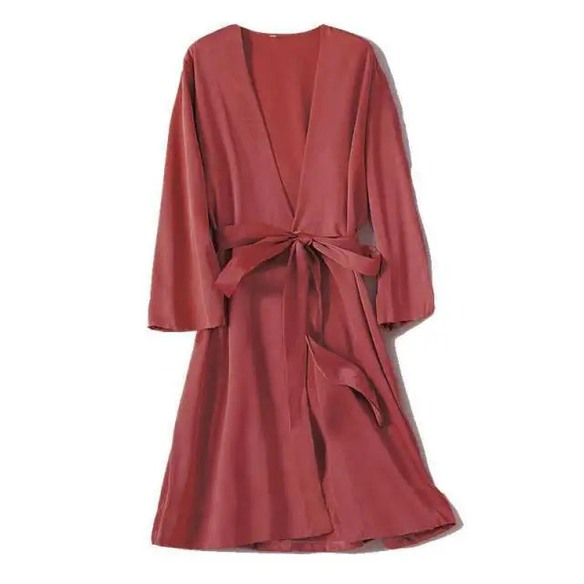 Ladies Fashion Red Soft Short Sleepwear For Women Trendy Women's Comfortable V Neck Bathrobe Bridesmaid Bride Party Robes - STEVVEX Fashion - 709, bathrobe, bathrobes, black bathrobe, blue bathrobe, classic bathrobe, comfortable bathrobe, cute bathrobe, elegant bathrobe, elegant bathrobes, fashion bathrobe, luxury bathrobe, red bathrobe, short bathrobe, Short Bathrobes, soft bathrobe, stylish bathrobe, Stylish Bathrobes, vintage bathrobe, women bathrobe - Stevvex.com