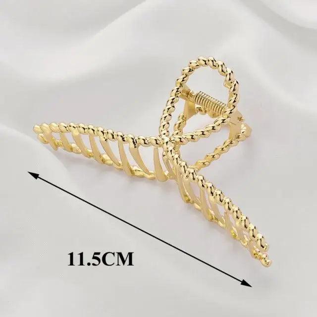 Large Luxury Ladies Metal Hair Claw Clips Women Hair Catch Barrette Jaw Clamp Beautiful Metal Half Hairpins Thick Hair