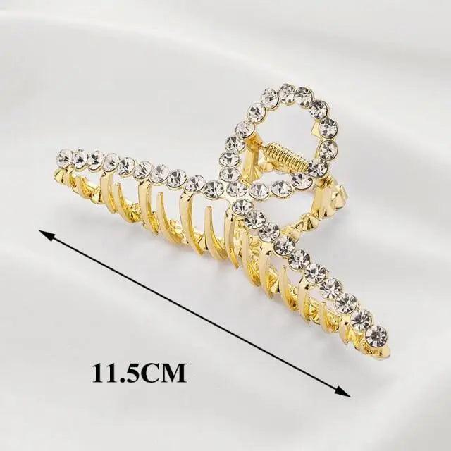 Large Luxury Ladies Metal Hair Claw Clips Women Hair Catch Barrette Jaw Clamp Beautiful Metal Half Hairpins Thick Hair