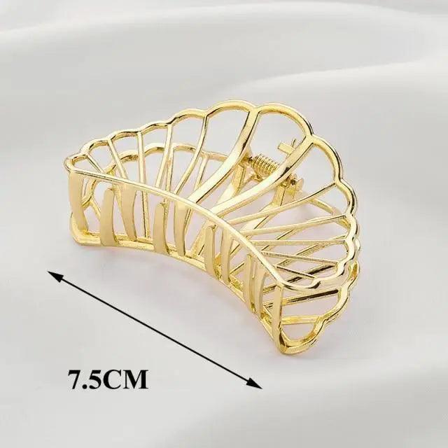 Large Luxury Ladies Metal Hair Claw Clips Women Hair Catch Barrette Jaw Clamp Beautiful Metal Half Hairpins Thick Hair