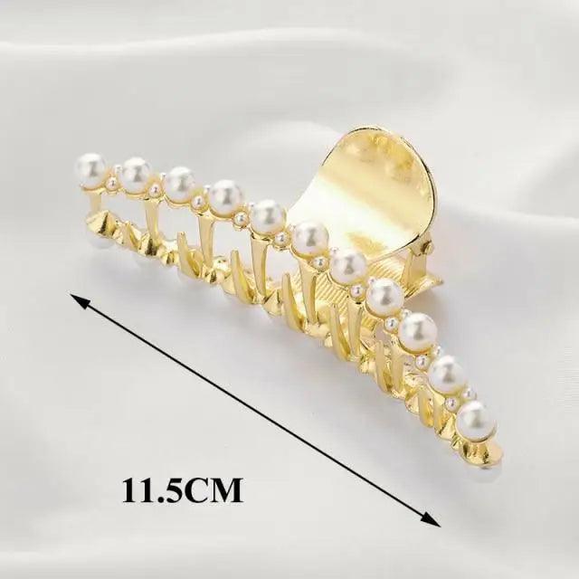 Large Luxury Ladies Metal Hair Claw Clips Women Hair Catch Barrette Jaw Clamp Beautiful Metal Half Hairpins Thick Hair