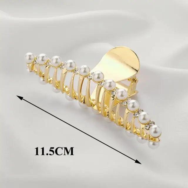 Large Luxury Ladies Metal Hair Claw Clips Women Hair Catch Barrette Jaw Clamp Beautiful Metal Half Hairpins Thick Hair