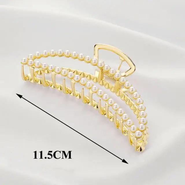 Large Luxury Ladies Metal Hair Claw Clips Women Hair Catch Barrette Jaw Clamp Beautiful Metal Half Hairpins Thick Hair