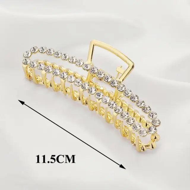 Large Luxury Ladies Metal Hair Claw Clips Women Hair Catch Barrette Jaw Clamp Beautiful Metal Half Hairpins Thick Hair