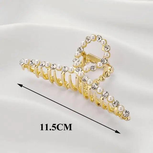 Large Luxury Ladies Metal Hair Claw Clips Women Hair Catch Barrette Jaw Clamp Beautiful Metal Half Hairpins Thick Hair