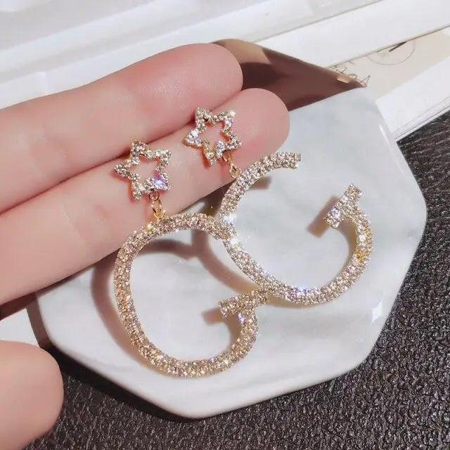 Latest Trendy Big Pearl Round Dangle Earrings For Ladies And Girls Stylish Wild Sun Earings - Female Fashion Jewelry