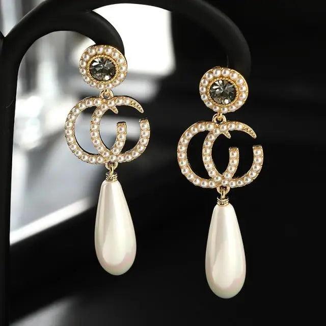 Latest Trendy Big Pearl Round Dangle Earrings For Ladies And Girls Stylish Wild Sun Earings - Female Fashion Jewelry