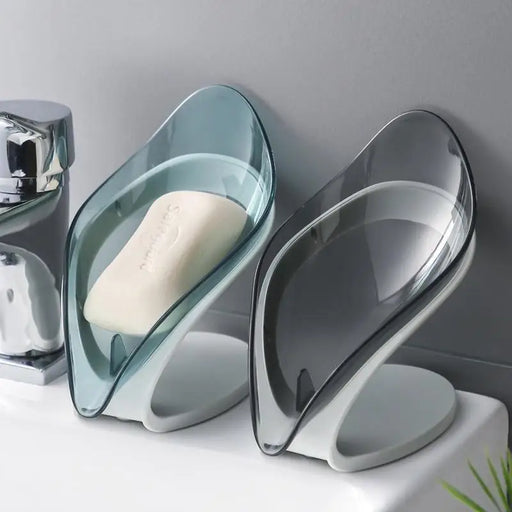 Leaf Shape Soap Box Creative Drain Soap Holder Bathroom Soap Holder Free Perforated Soap Dish For Bathroom Suction Cup