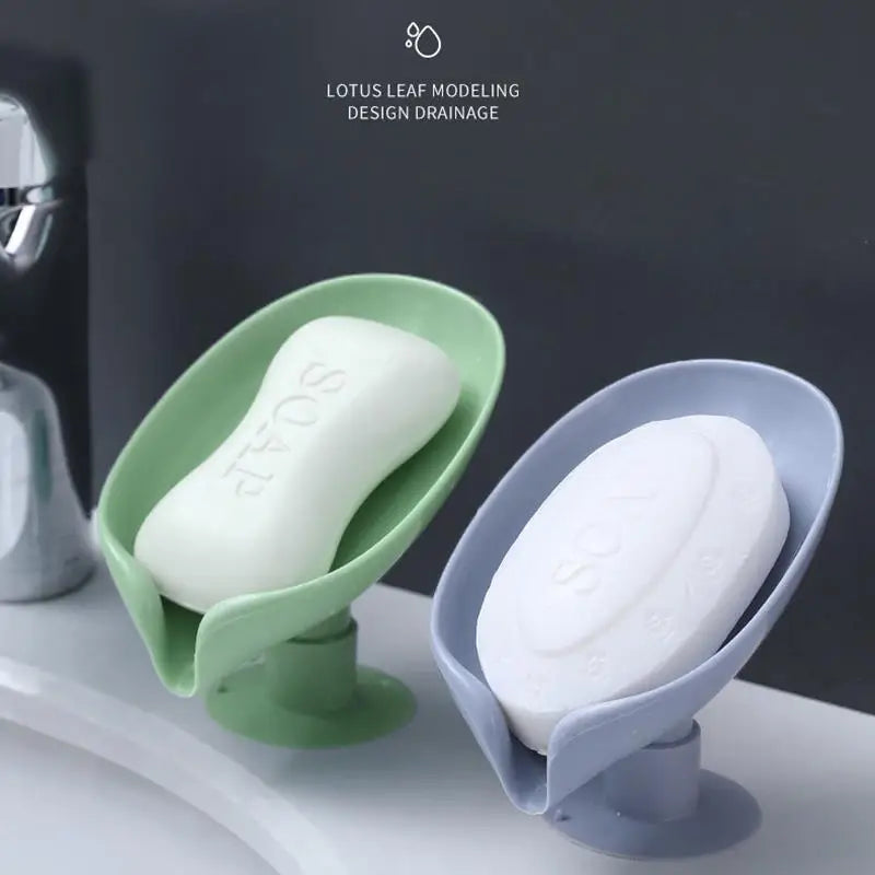 Leaf Shape Soap Box Drain Soap Holder Box Bathroom Accessories Toilet Laundry Soap Box Tray Gadgets Soap Holder Leaf