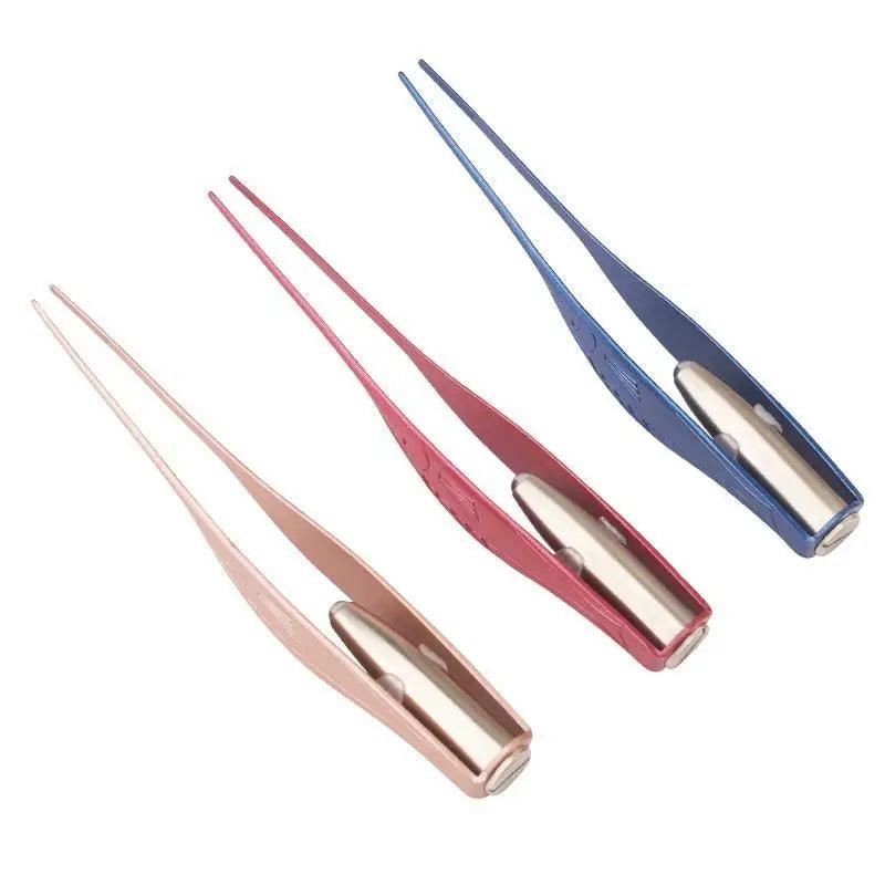 LED Flashlight Stainless Steel Tweezers Ear Pick Clean Colorful Tweezers Tool Hair Removal Care - STEVVEX Beauty - 735, blue tweezer, Eyebrow Tweezer, hair care, hair removal tweezer, hair tweezer, led tweezer, modern tweezer, red tweezer, Stainless Steel Tweezers, tweezer, tweezer with light, unisex tweezer, women tweezer - Stevvex.com