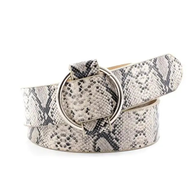 Leopard PU Leather Pattern 105cm Round Buckle Belt Women Trendy Dress Cute Classic Belts - STILLKER - 702, adjustable belt, belt, belt for girls, belt for women, belts, black belt, buckle belt, charming belt, classic belt, cute belt, decorative belt, decorative black belt, elastic belt, elegant belt, fashion belt, ladies belt, leather belt, leopard belt, leopard print belt, luxury belt, new design belt, party belt, retro belt, skinny belt, trendy belt, unique belt, vintage belt, women belts- Stevvex.com