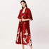 Lightweight Black Floral Birds Printed Women Bathrobe Elegant Design Floral Breathable Robe - STIL5455HGHGH