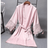 Lightweight Pink Women Sleepwear Classic Design Silk Bathrobe Lace Trim Bridesmaid Bride Party Robes - Princess Pink