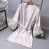 Lightweight Pink Women Sleepwear Classic Design Silk Bathrobe Lace Trim Bridesmaid Bride Party Robes - STIL3344RDFCV