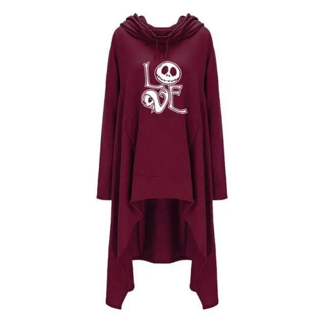 Long Sweatshirts Woman Irregular Letters Halloween Tops Hoodies Thick Funny Loose Creative Comfortable - Treko - Cool Fashion, Cool Hoodies, Hoodies, Hoodies And Pants, Hoodies Sweatshirts, Jacket Hoodies, Loose Hoodies, Luxury Hoodies, Modern Hoodies, Multi Pockets Hoodies, New Hoodies, New Sweatshirt, Stylish Hoodies, Sweatshirt, Women hoodie, Zipper Hooded- Stevvex.com