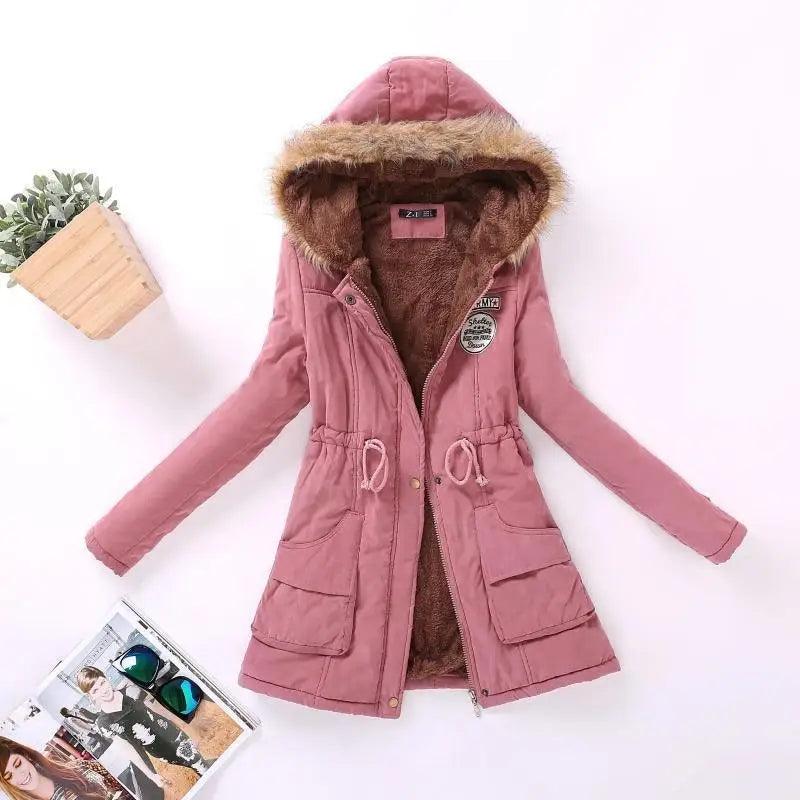 Luxurious Autumn Winter Women Cotton Jacket Padded Casual Slim Coat Emboridery Hooded Size 3XL Wadded Overcoat