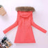 Luxurious Autumn Winter Women Cotton Jacket Padded Casual Slim Coat Emboridery Hooded Size 3XL Wadded Overcoat