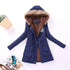 Luxurious Autumn Winter Women Cotton Jacket Padded Casual Slim Coat Emboridery Hooded Size 3XL Wadded Overcoat