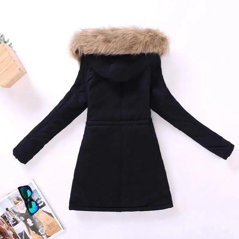 Luxurious Autumn Winter Women Cotton Jacket Padded Casual Slim Coat Emboridery Hooded Size 3XL Wadded Overcoat