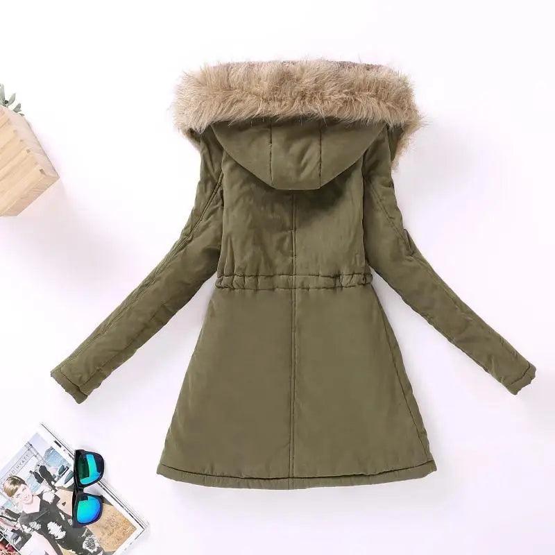 Luxurious Autumn Winter Women Cotton Jacket Padded Casual Slim Coat Emboridery Hooded Size 3XL Wadded Overcoat