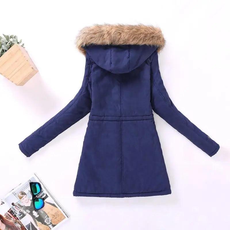 Luxurious Autumn Winter Women Cotton Jacket Padded Casual Slim Coat Emboridery Hooded Size 3XL Wadded Overcoat