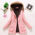 Luxurious Autumn Winter Women Cotton Jacket Padded Casual Slim Coat Emboridery Hooded Size 3XL Wadded Overcoat - Pink