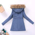 Luxurious Autumn Winter Women Cotton Jacket Padded Casual Slim Coat Emboridery Hooded Size 3XL Wadded Overcoat