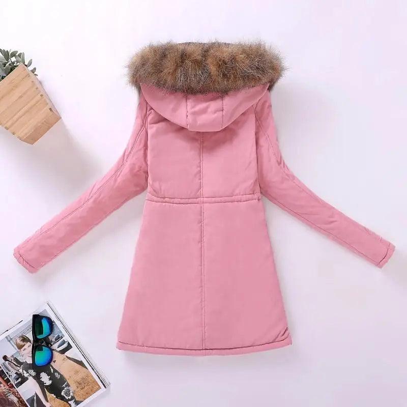 Luxurious Autumn Winter Women Cotton Jacket Padded Casual Slim Coat Emboridery Hooded Size 3XL Wadded Overcoat