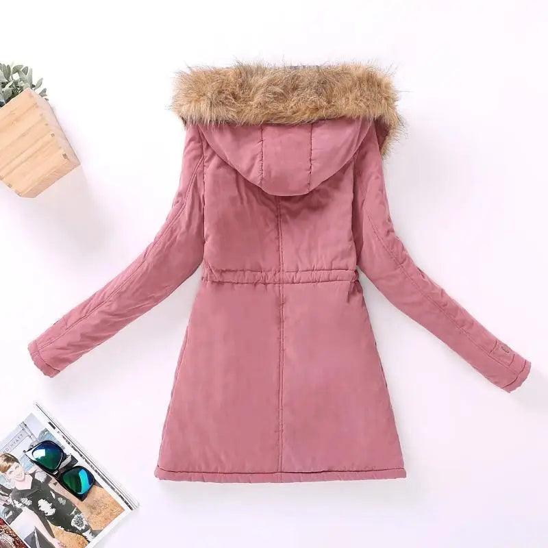 Luxurious Autumn Winter Women Cotton Jacket Padded Casual Slim Coat Emboridery Hooded Size 3XL Wadded Overcoat