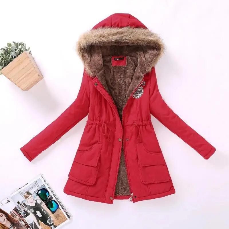 Luxurious Autumn Winter Women Cotton Jacket Padded Casual Slim Coat Emboridery Hooded Size 3XL Wadded Overcoat