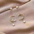 Luxurious Crystal Moon Pearl Women’s Earrings Lavish Style Partywear For Ladies And Girls Fashionable Design