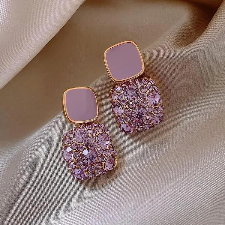 Luxurious Purple High Quality Stud Earrings Women Fashionable Jewelry For Ladies And Girls - ALLURELATION - 573, Earings for ladies, earring, earrings, earrings for girls, Elegance earrings, elegant earrings, fashionable earrings, fashionable jewelry, Fashionable ladies jewelry, gift earrings, jewelry, luxury earrings, matching jewelry, party earrings, purple earrings, simple small earrings, small elegant earrings, stylish earrings, trendy earrings, wedding earrings - Stevvex.com