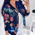 Luxurious Women Floral Jackets Spring Summer Long Sleeve Zipper Print Bomber Jacket Casual Pocket Slim Female Fashion