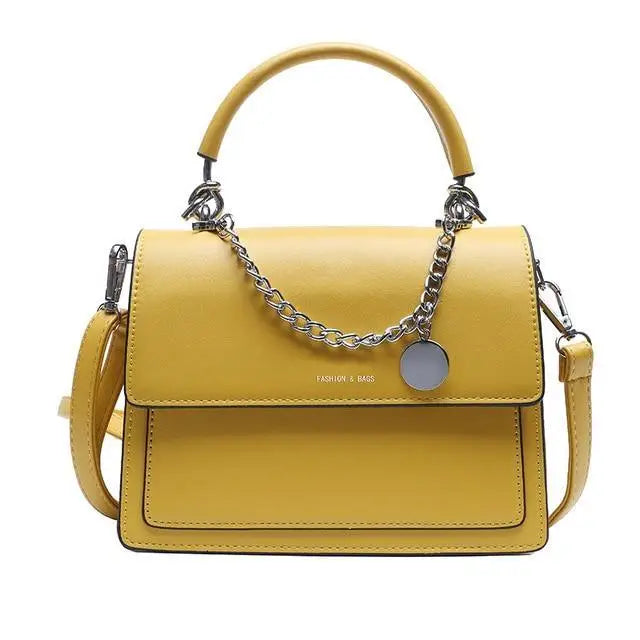 Luxurious Women’s Bags With Large Capacity Designer Handbags PU Shoulder Bag For Female Elegant Handbags - Yellow