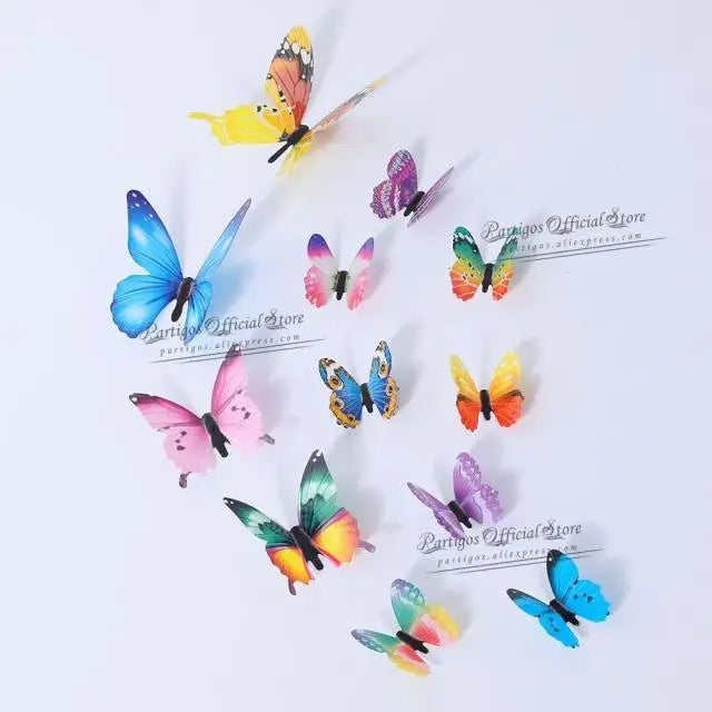 Luxury 3D Wall Stunning 12Pcs 4D Hollow Butterfly Wall Sticker Home Decoration Wall Stickers wedding Party Wedding