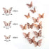 Luxury 3D Wall Stunning 12Pcs 4D Hollow Butterfly Wall Sticker Home Decoration Wall Stickers wedding Party Wedding