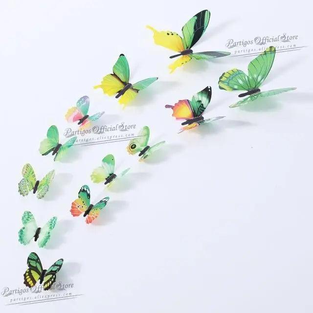 Luxury 3D Wall Stunning 12Pcs 4D Hollow Butterfly Wall Sticker Home Decoration Wall Stickers wedding Party Wedding