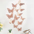 Luxury 3D Wall Stunning 12Pcs 4D Hollow Butterfly Wall Sticker Home Decoration Wall Stickers wedding Party Wedding