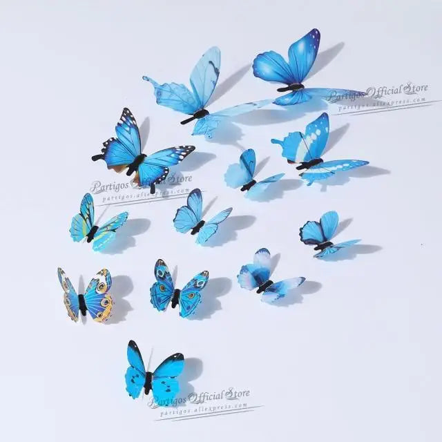 Luxury 3D Wall Stunning 12Pcs 4D Hollow Butterfly Wall Sticker Home Decoration Wall Stickers wedding Party Wedding