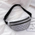 Luxury Black PU Leather Fashion Women Waist Bag Waterproof Fanny Pack Beautiful Design Fanny Pack Cool Travel Waist Bag