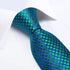 Luxury Blue Silk Design Wedding Tie For Men Necktie Pocket Square Cufflink Set Formal Business Meeting Necktie For Men